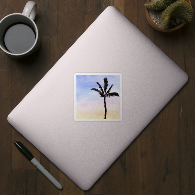 Single Palm Tree with soft background by Sandraartist